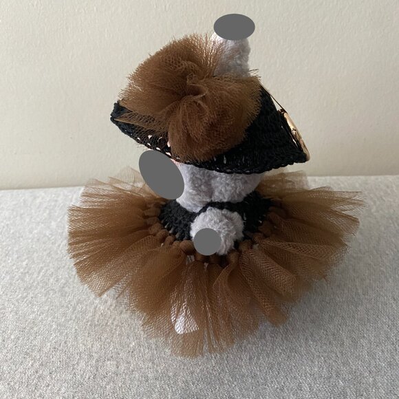 Handmade Crochet Brown Black Autumnal Princess Tutu for 17cm Doll 2-Piece Set - Picture 4 of 5